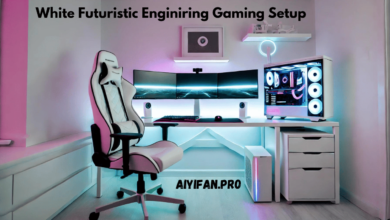 white futuristic enginiring gaming setup